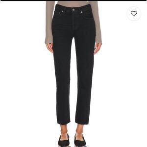 Agolde mid rise slim jeans light black wash size 25